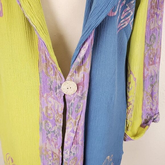 Soft surroundings color block batik kimono topper - Picture 7 of 8